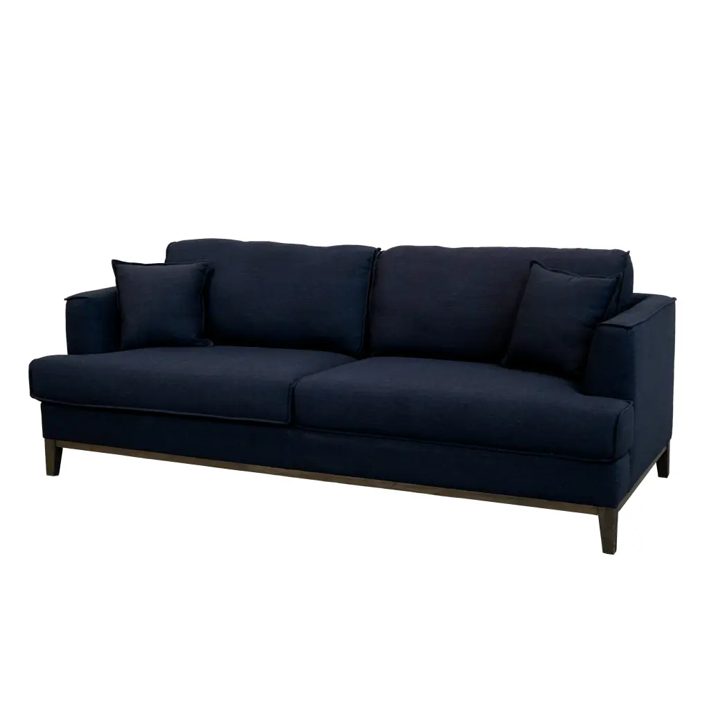 Aspen Navy Linen Sofa 3 Seater Timber Frame Navy Blue american homestead furniture
