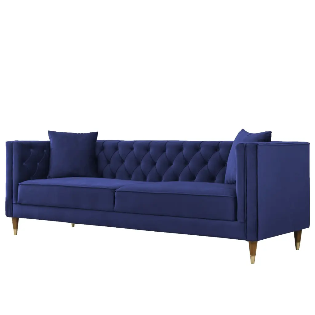 Autumn Velvet Sofa Blue Velvet 3 Seat Couch Living Room ashcroft furniture