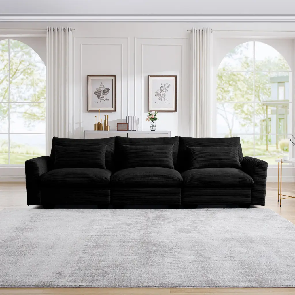 3 Seater Deep Seat Couches Living Room Wide Comfy Sofa ui furniture