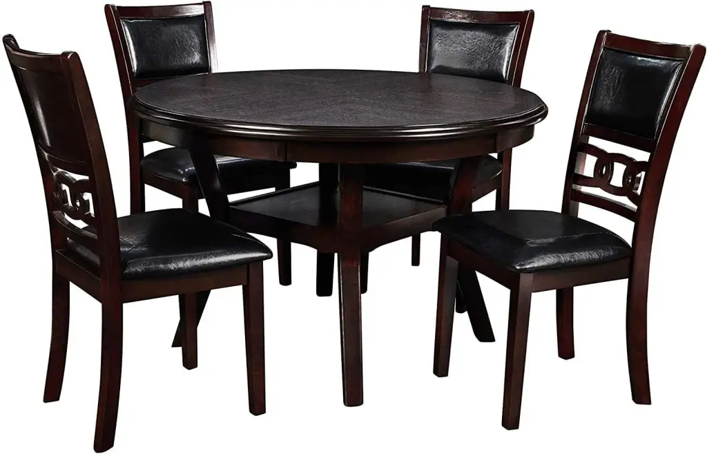 5 Piece Dining Set Ebony Elastomer Timber Modern Kitchen Dining Furniture dty home