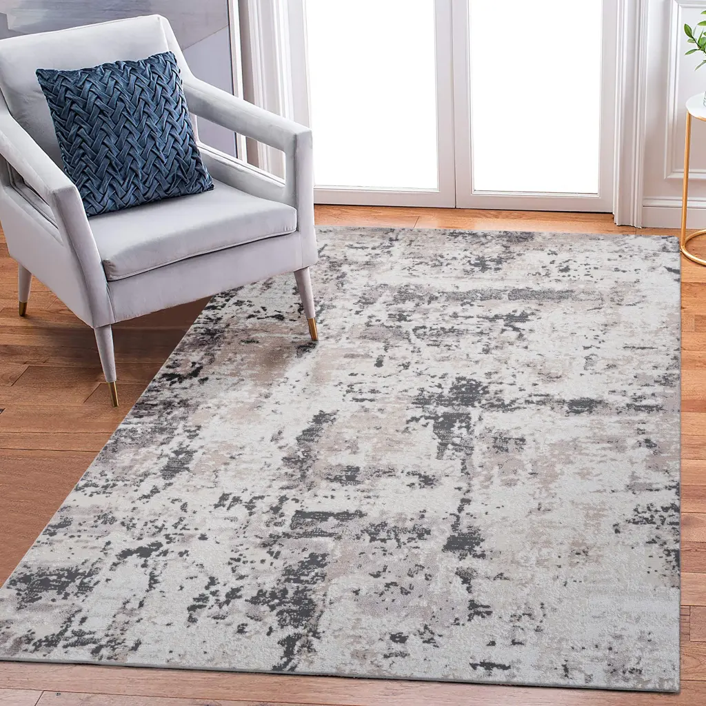 6X9 Cream Brown Abstract Non Shedding Area Rug Living Room Bedroom Dining naar rug