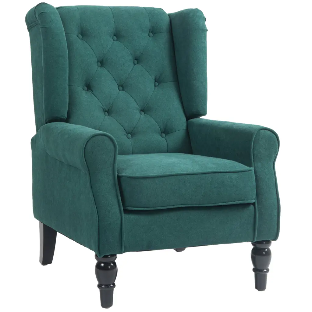 Homcom Button Tufted Accent Chair High Wingback and Rounded Cushions aosom business