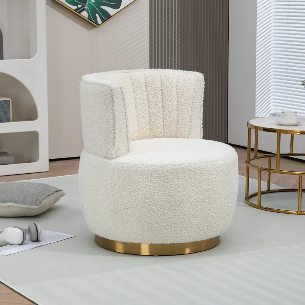 Coolmore 360 Degree Swivel Cuddle Barrel Accent Sofa Chairs Round Arm Comfort coolmore w-395