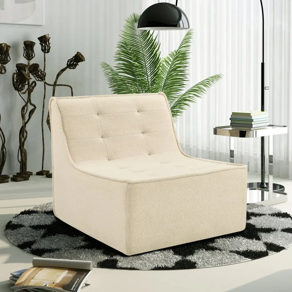 Fireside Chair Lazy Floor Sofa Couch Teddy Velvet Bean Bag Chair Tan Comfortable Seating fullbarn e-commerce