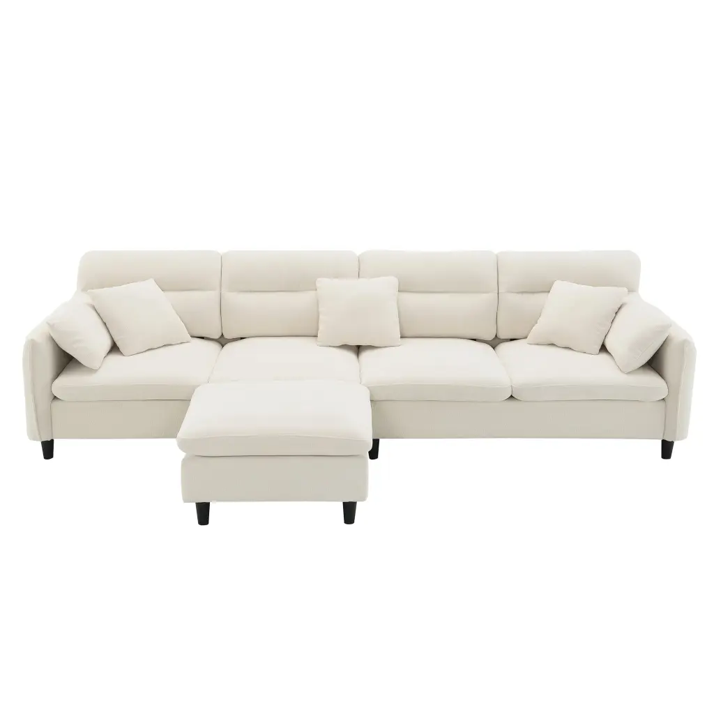 Beige Chenille Parcel Sofa 1 Seat Comfortable Living Room Chair gt