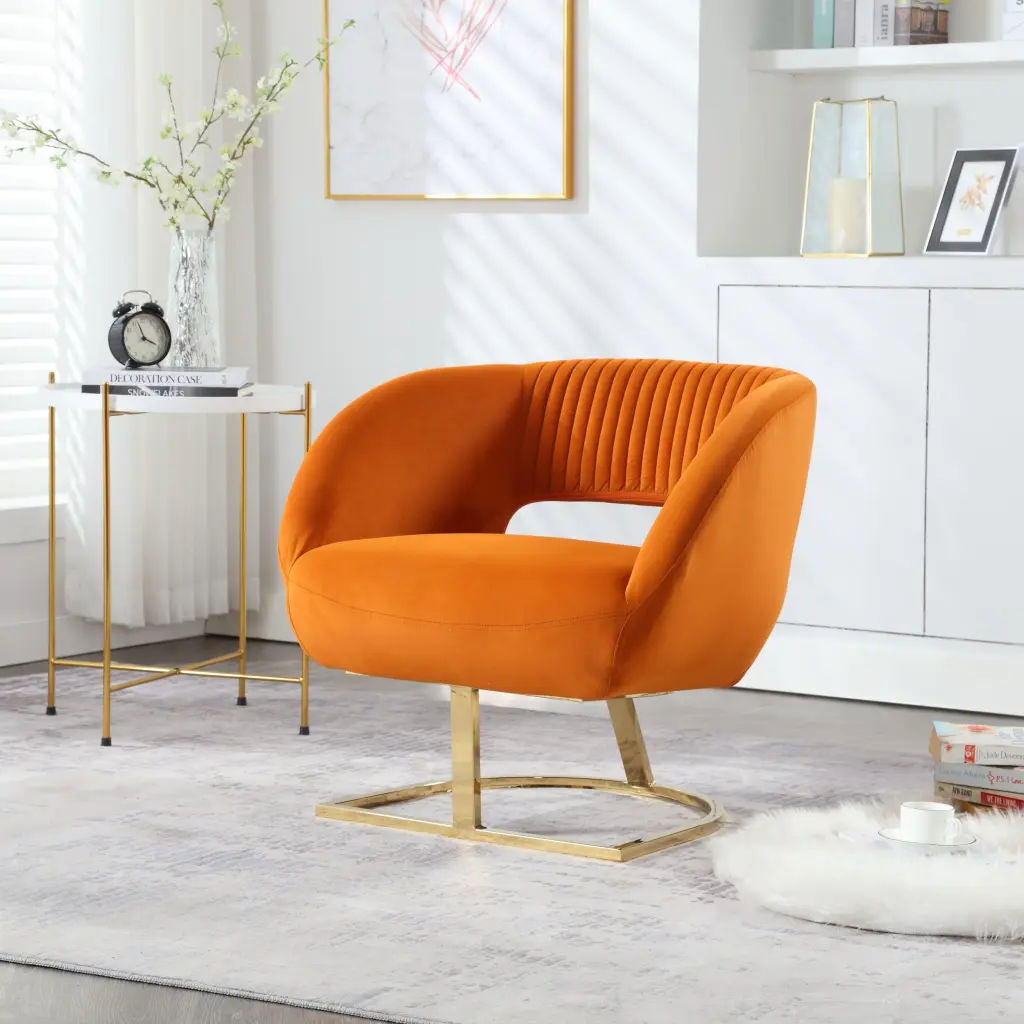 Coolmore Upholstered Tufted Living Room Chair Textured Linen Accent Chair house hold-w1588
