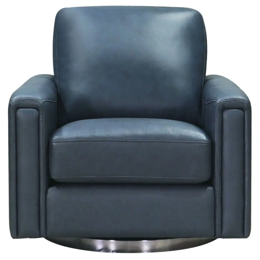 Hayward Swivel Hide Chair Blue Memory Foam Authentic Hide Comfort hydeline furniture
