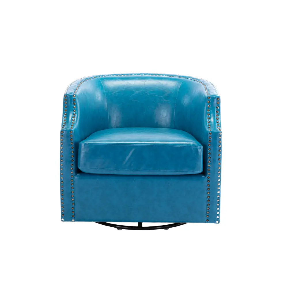 Coolmore Swivel Chair Living Room Chair Light Blue Metal jiada furniture