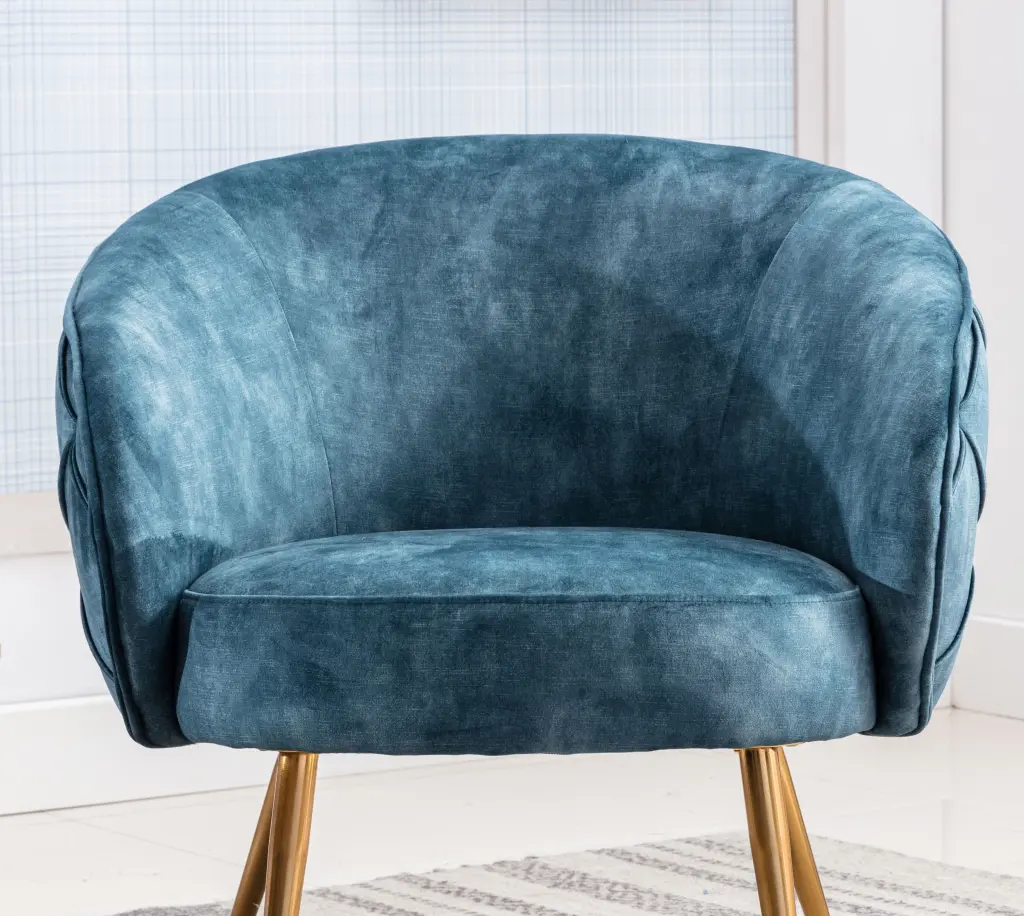 Gorgeous Living Room Accent Chair 1Pc Button Tufted Back Covering Blue Fabric kanepe