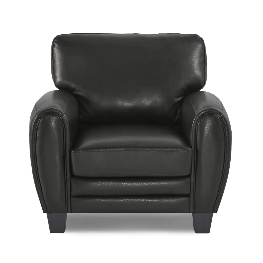 Modern Living Room Black Faux Hide Covering Chair kanepe