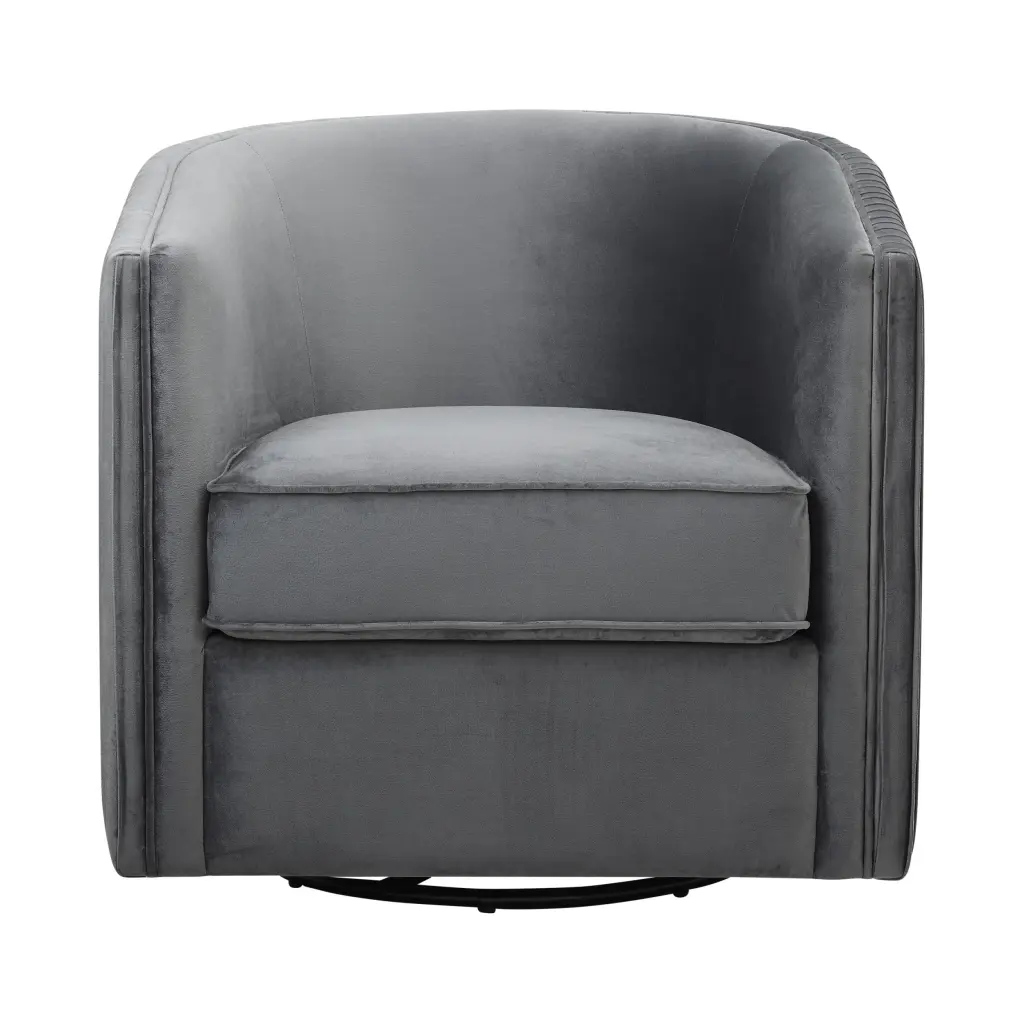 Timeless Living Room Home Decor 1 Piece Swivel Accent Chair Gray Velvet Upholstery kanepe