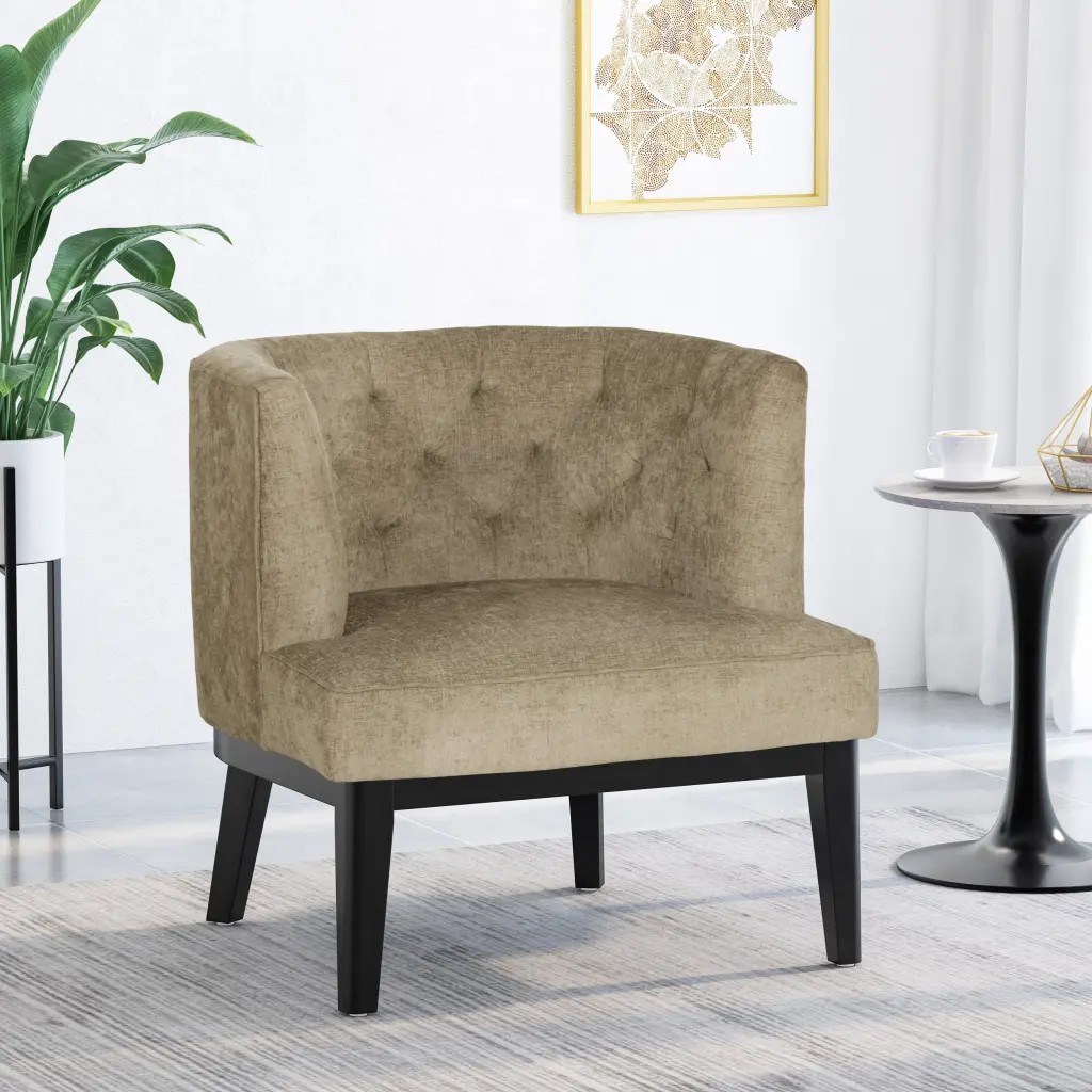 Accent Chair Beige Material Modern Living Room Lounge Chair Home Decor nh-cloudhouse