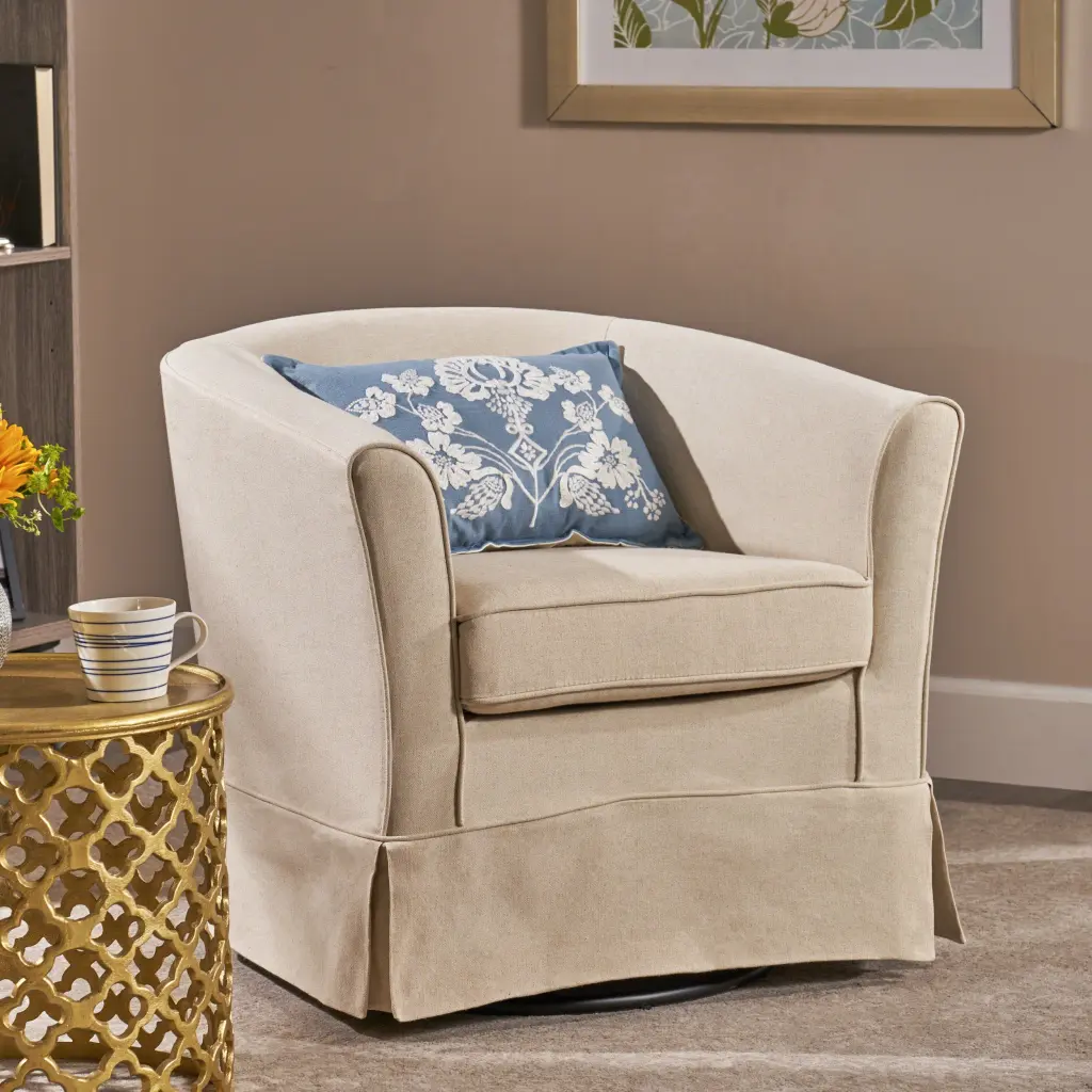 Swivel Chair Loose Cover Natural Material Living Room nh-ihave