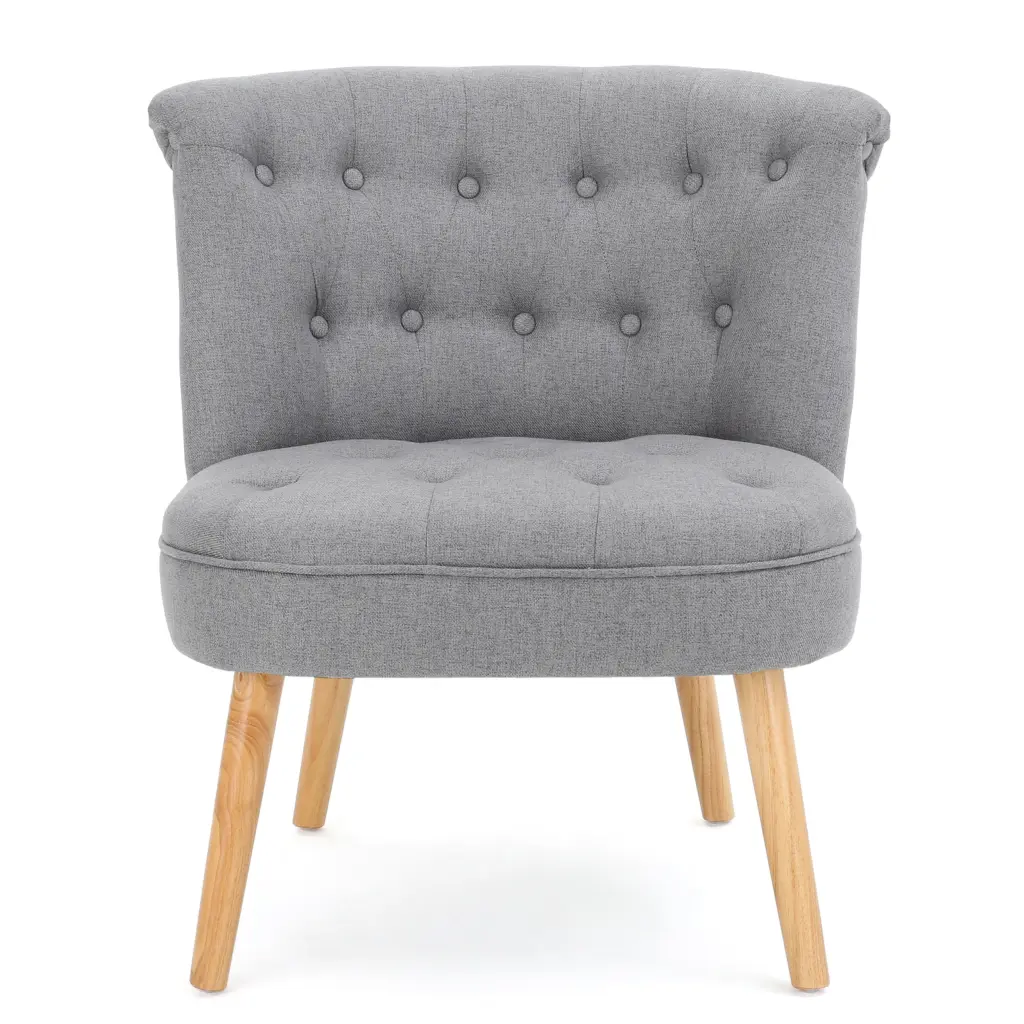 Bordeaux Tuft Chair Grey Upholstered Accent Chair Living Room nh-perfect home