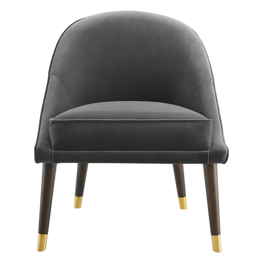 Avalon Velvet Accent Chair Charcoal Dark Gray Faux Hide Modern Lounge Chair steve silver furniture