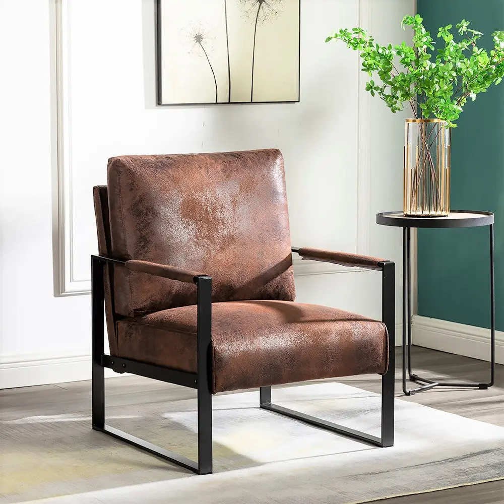 Timeless Mid Century Modern Accent Chair Square Metal Frame u s pride furniture