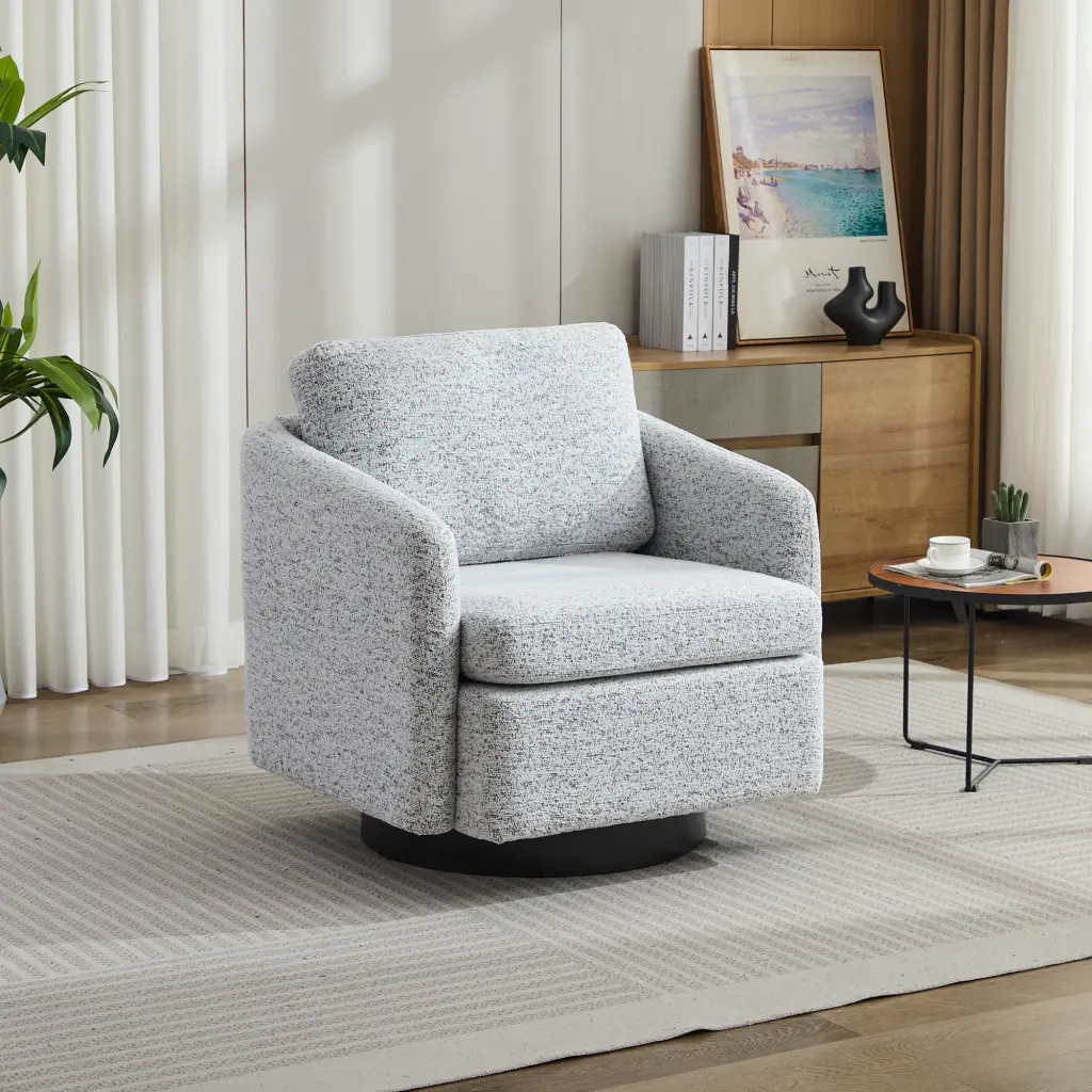 31.5 Inch Swivel Accent Chair Comfy Round Single Sofa Chair w1852