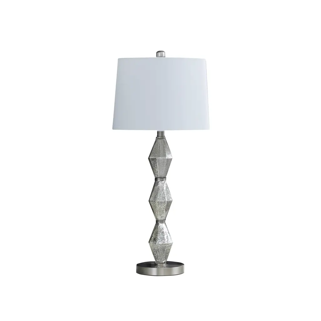 Ruth 30 Inch Accent Table Lamp Crystal Gemstone Pedestal Base White royal hampton