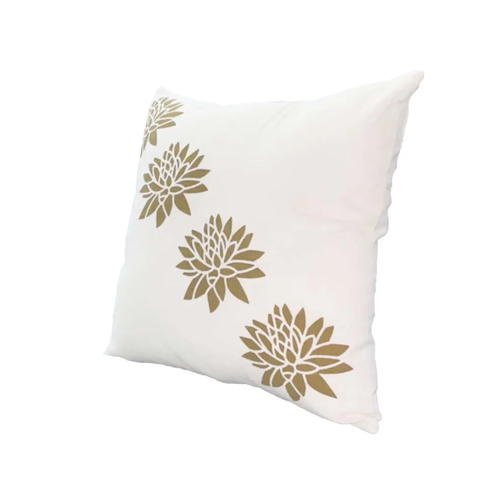 18 X 18 Square Accent Pillow Soft Cotton Cover Printed Lotus Flower royal hampton