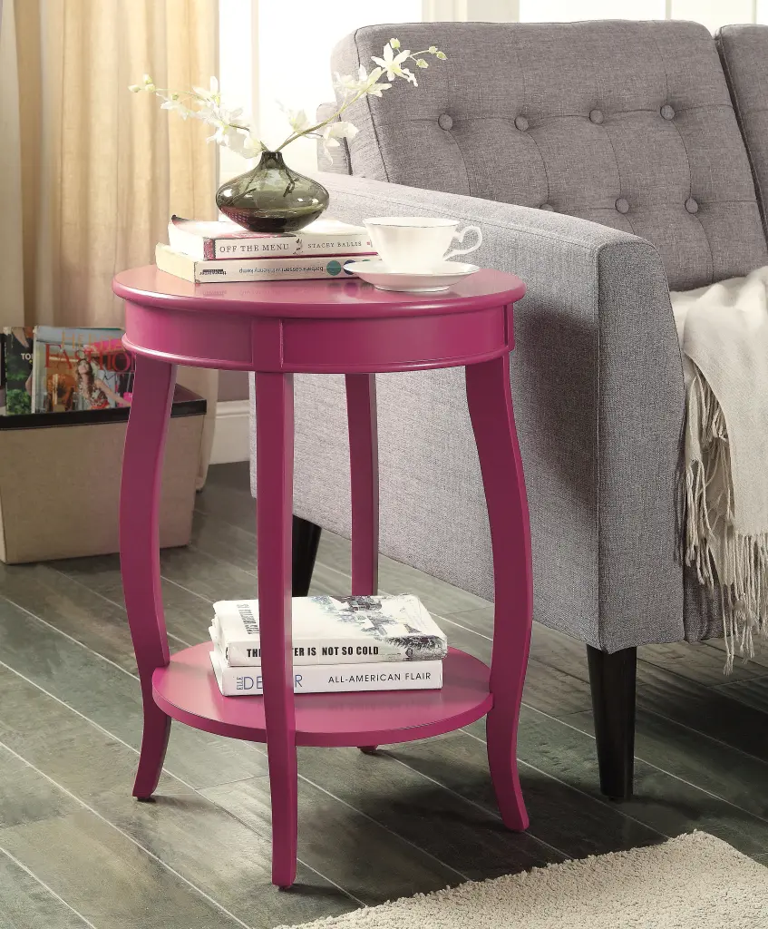 Aberta Accent Table Purple Ac01228 Purple Timber acme onsite store