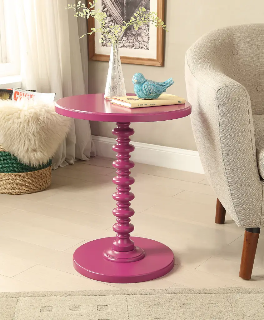 Acton Accent Table Purple and Rose Pink Timber - AC01196 acme onsite store