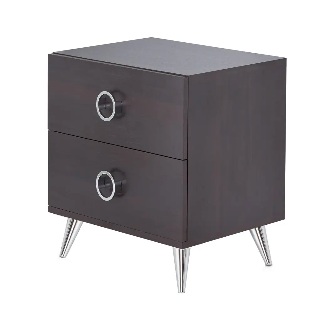 Espresso 2 Drawer Rectangular Accent Table Living Room Furniture furniture max