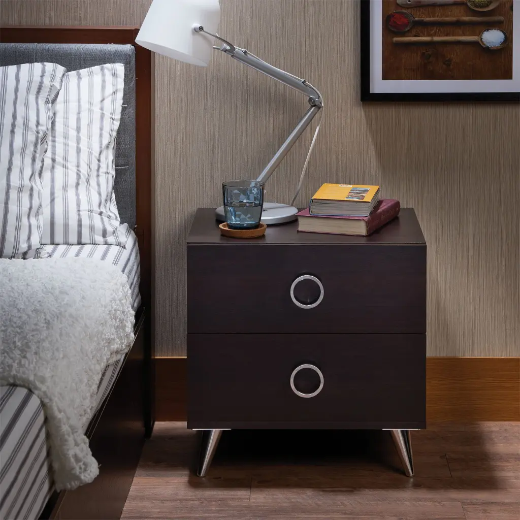 Elms Espresso Finish Accent Table Espresso Synthetic Wood Side Table urban nest