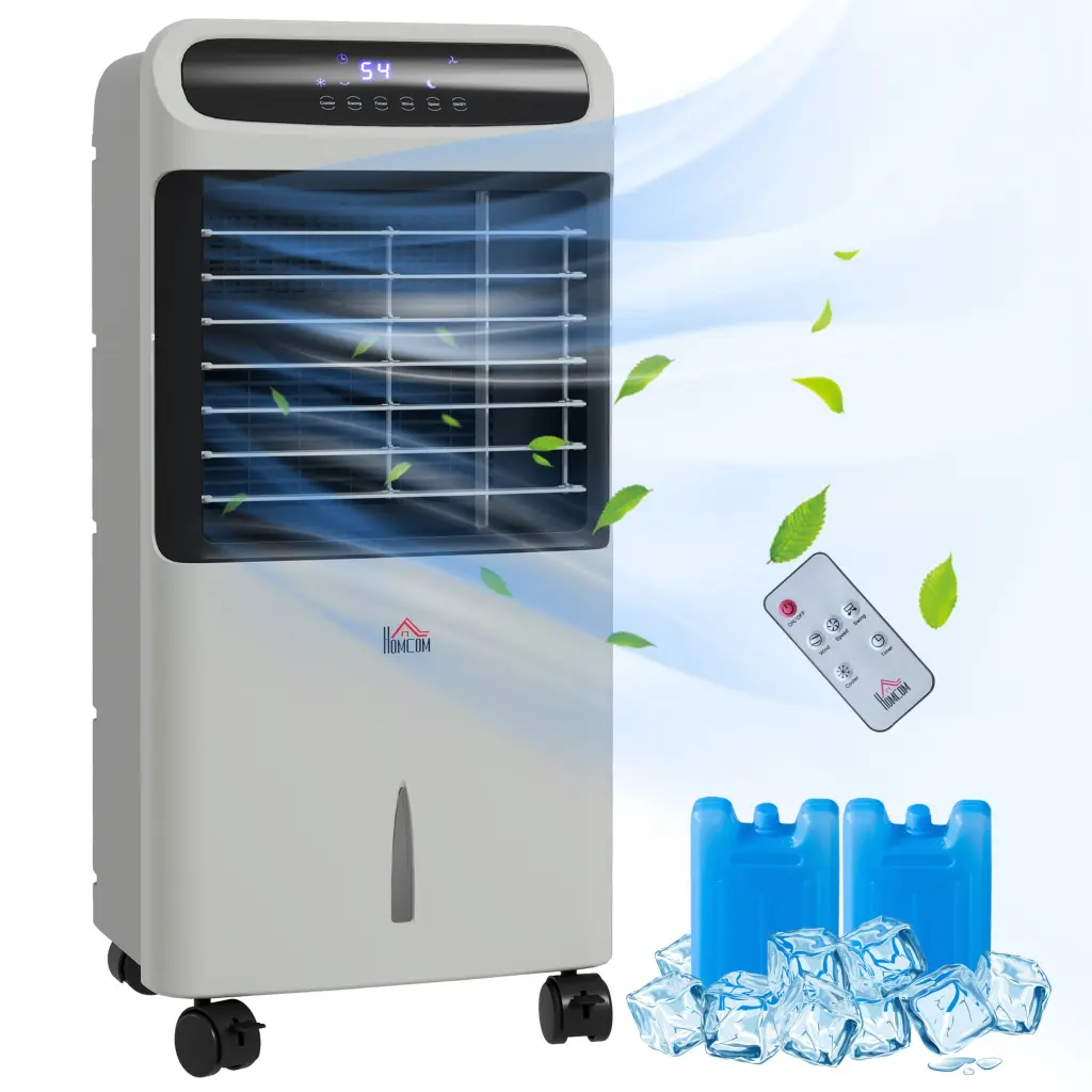 Homcom 32 Inch Evaporative Air Cooler 3.2 Gallon Water Tank 60 Oscillation Portable Cooling Fan Home aosom business