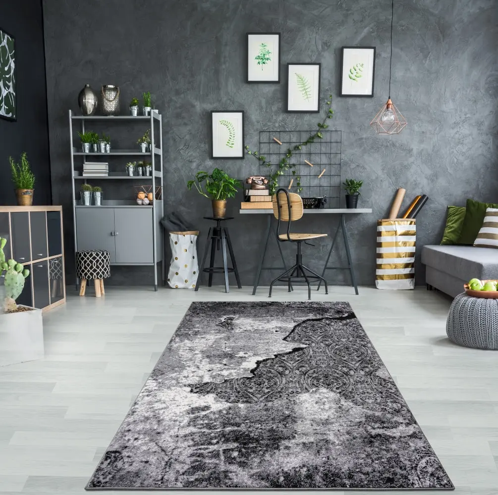 5X7 Jersey Area Rugs 3982 Black Carpets Living Room furnia
