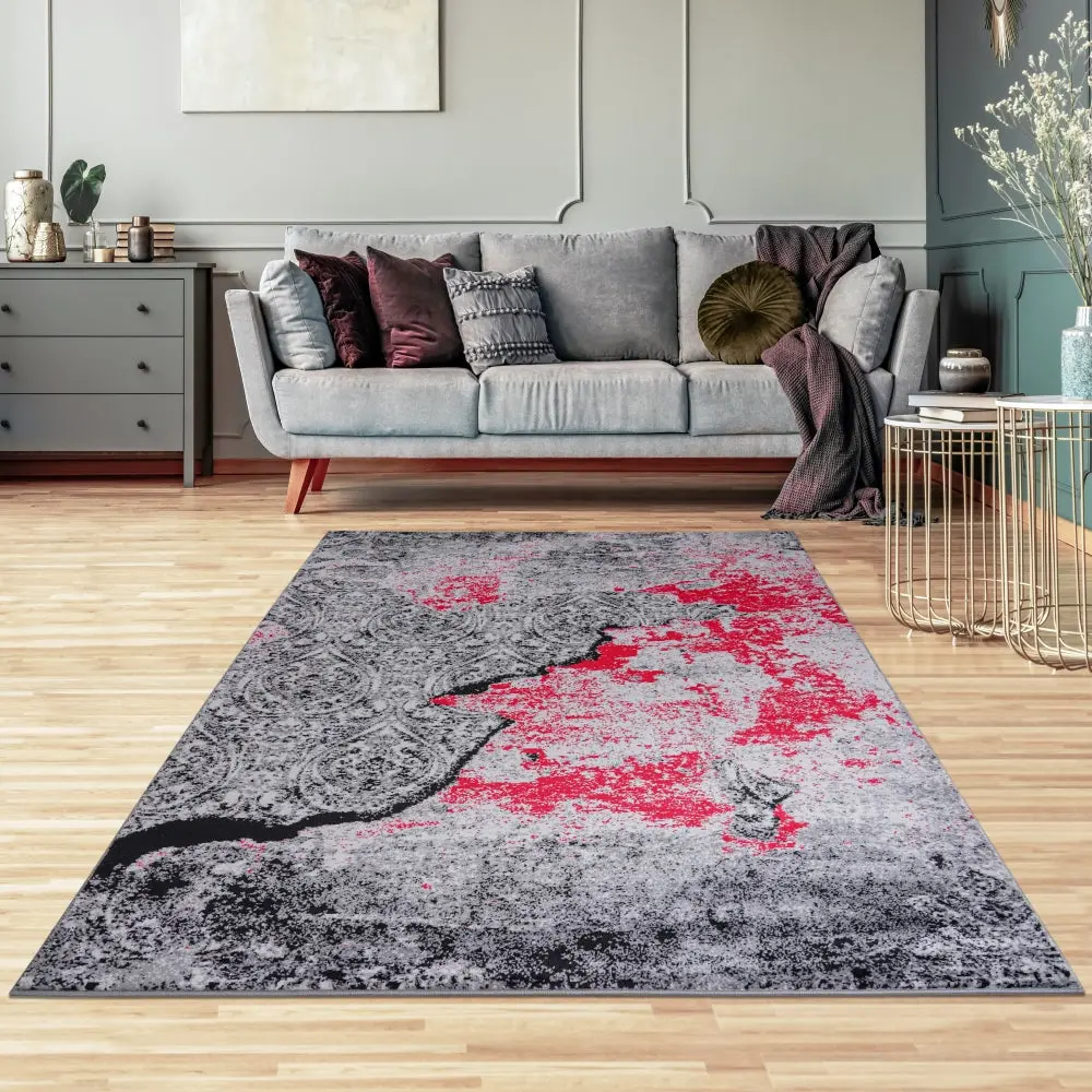 Jersey 5x7 Area Rugs Living Room 3982 Black Modern Carpet furnia