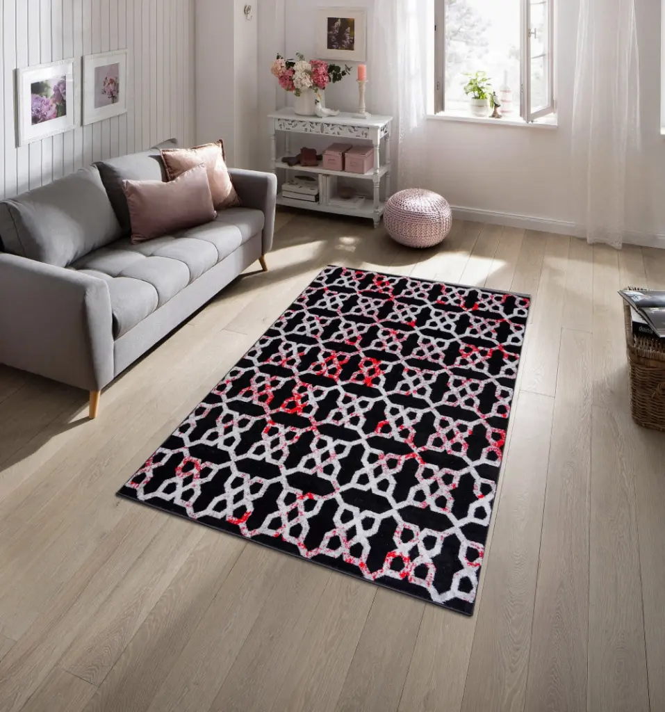 Jersey 7x10 Area Rugs Black Carpet Living Room furnia