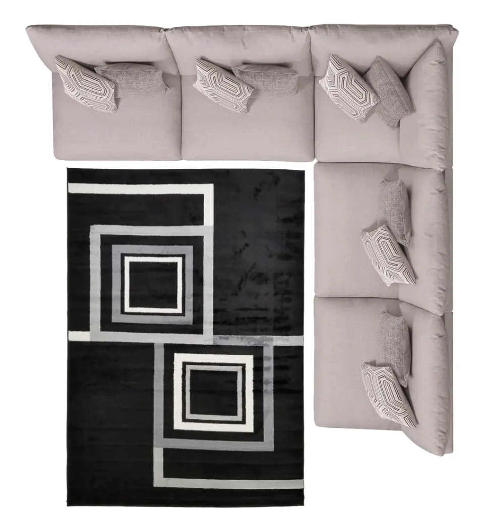 Jersey Area Rugs 7X10 - Black Carpets Living Room Decor furnia