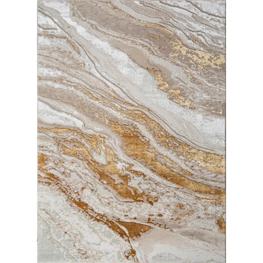 Adina Premium Area Rug Beige and Precious Metal Abstract Design Multicolor furnings