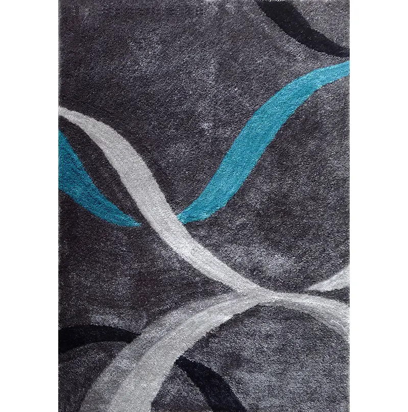 Aria Collection Soft Pile Hand Tufted Shag Area Rug Grey Polyester furnings