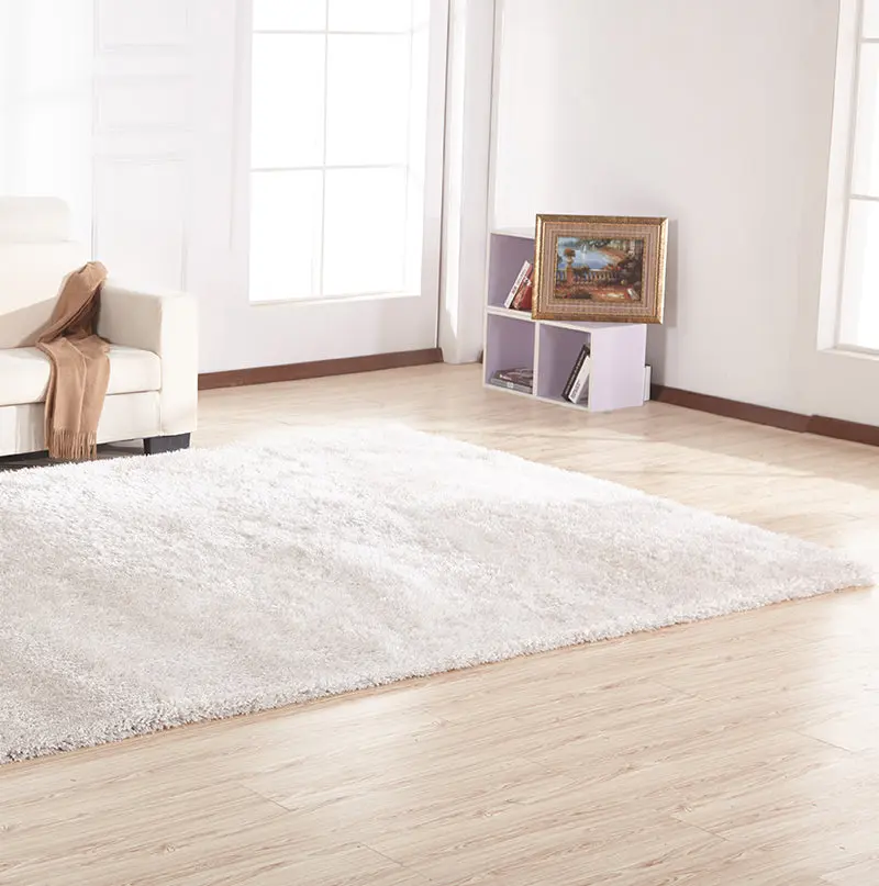 Chubby Shaggy Hand Tufted Area Rug White Polyester Living Room Bedroom furnings