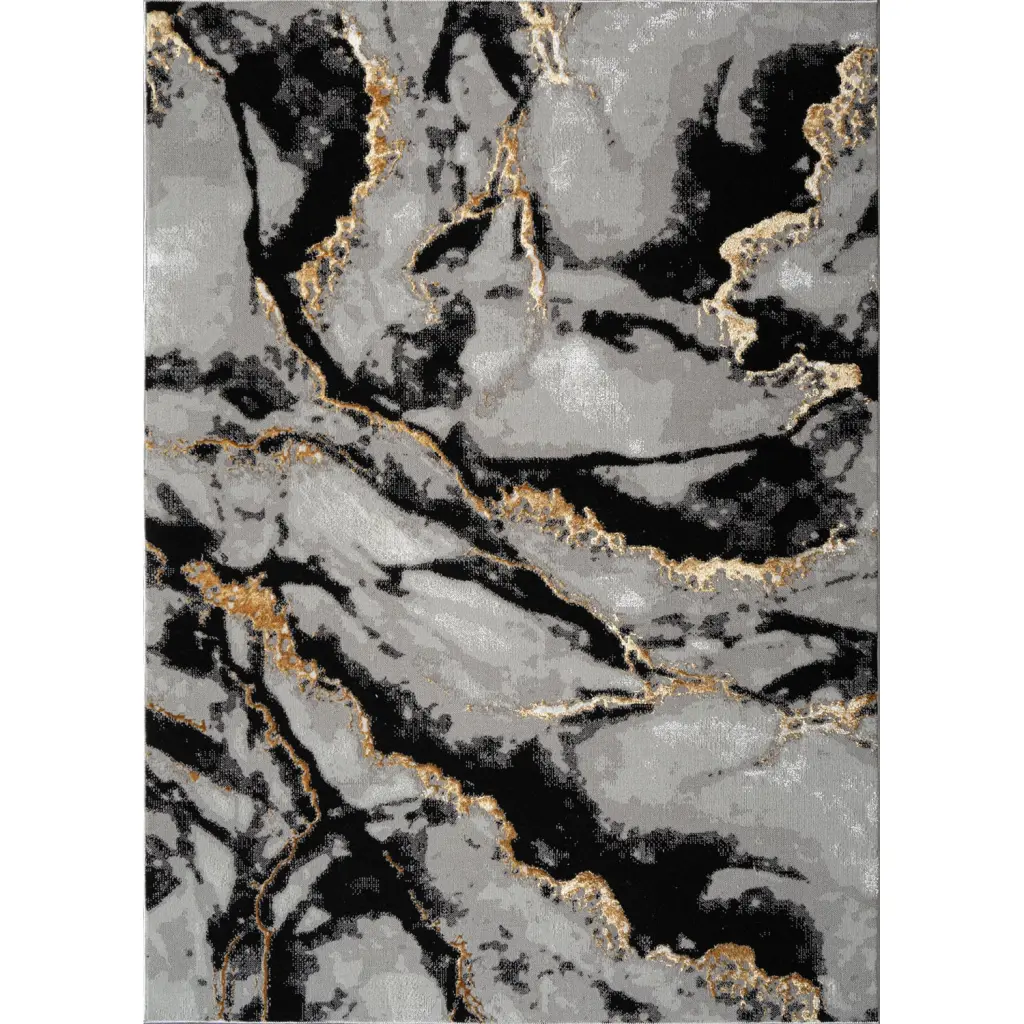 Tali Premium Area Rug Grey Black Abstract Design Multicolor Polypropylene furnings