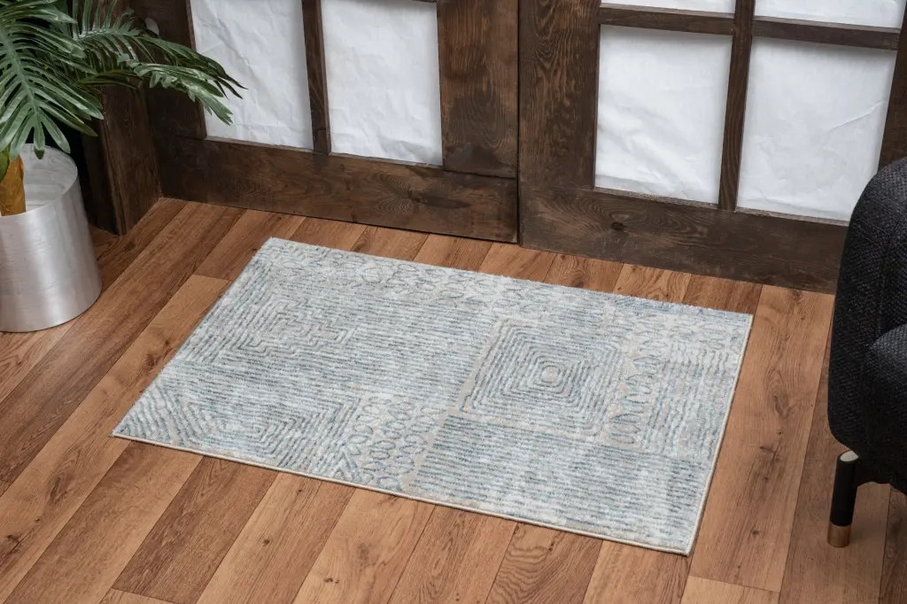 Elegance GC CNC6009 Blue 2 Ft. X 3 Ft. Polyester Area Rug icona home decor