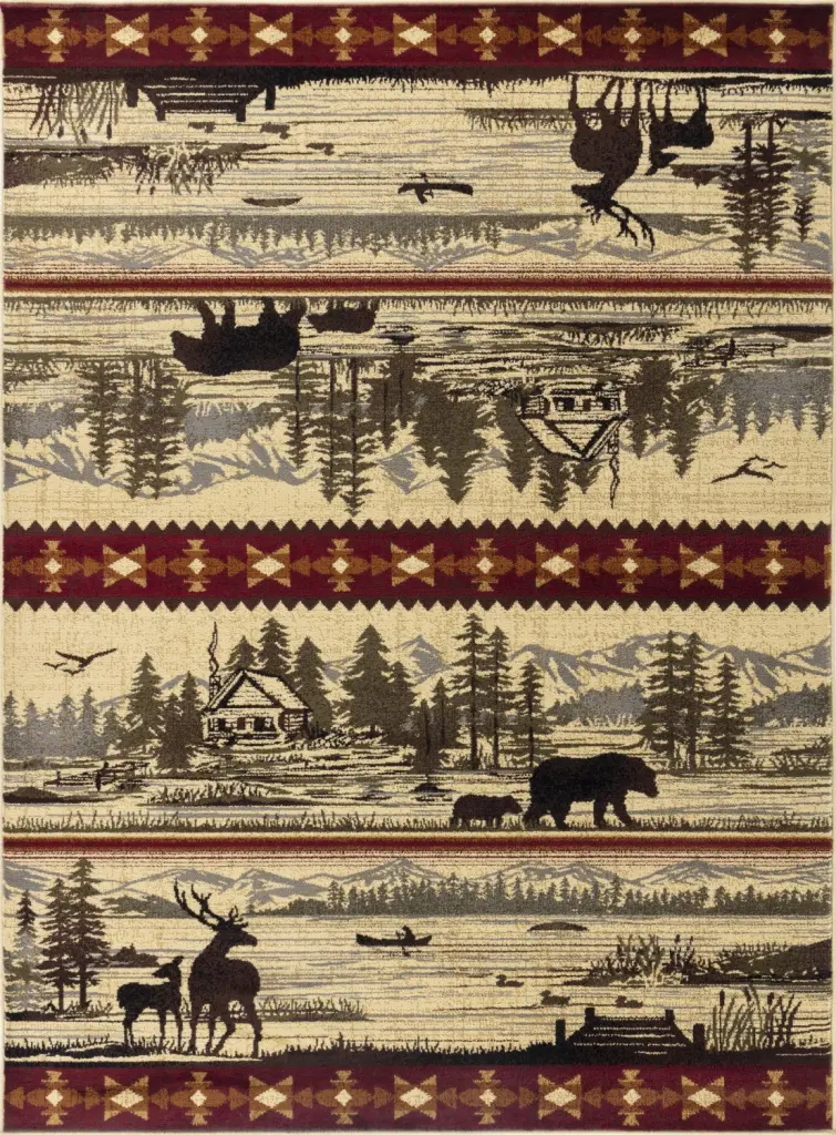 Nature's Nest 7ft 10in x 10ft 3in Lodge Area Rug Multi Color icona home decor