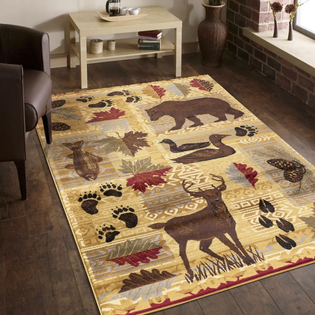 Nature's Nest GC CBL3002 Multi 5 Ft. 3 . X 7 Ft. 3 . Lodge Area Rug icona home decor