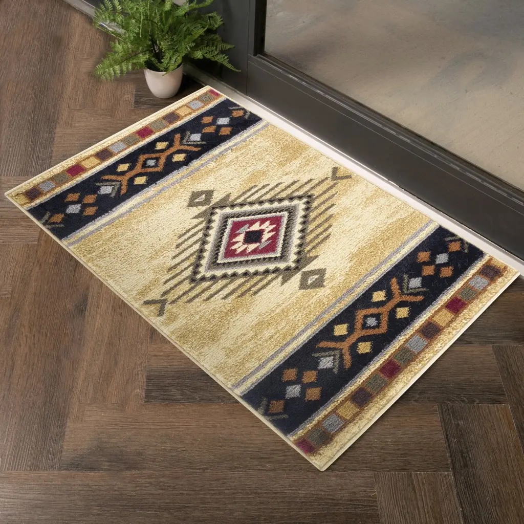 Tribes Gc Yls4003 Cream 2x3 Ft Southwest Area Rug Cream Polypro icona home decor