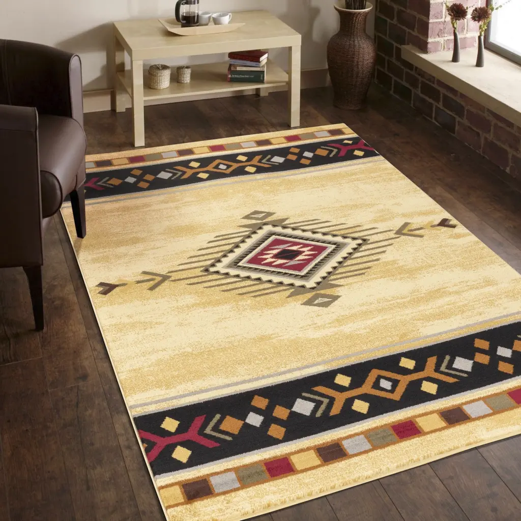 Tribes Gc Yls4003 Cream 7 Ft. 10 . X 10 Ft. 3 . Southwest Area Rug icona home decor
