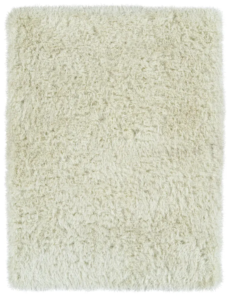 Casual Solid Hue Cut Pile 9 X 13 Rectangle Area Rug Ivory Polyester kaleen