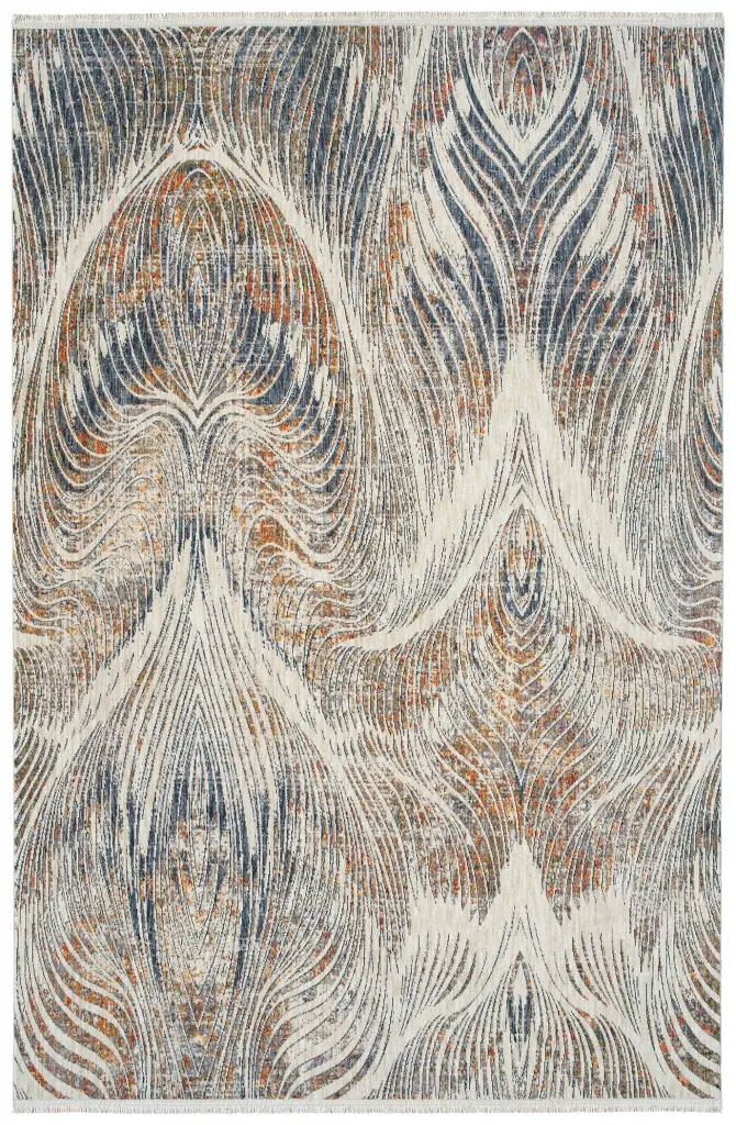 Modern Abstract Cut Pile 5'3" X 7'3" Rectangle Area Rug Multi Brown kaleen