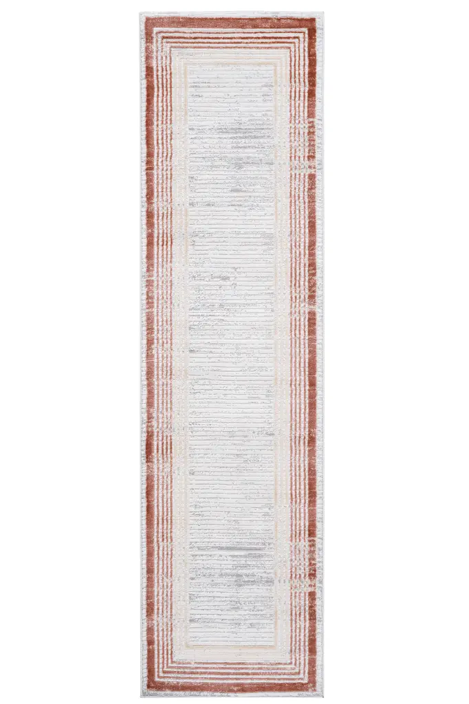 2x8 Brown Ivory Bordered Non Shedding Area Rug Living Room Bedroom Dining naar rug
