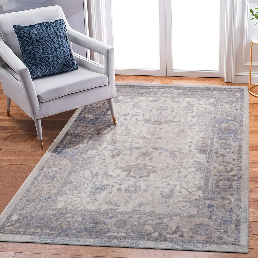 5X7 Brown Beige Traditional Non Shedding Living Room Bedroom Dining Home Area Rug naar rug