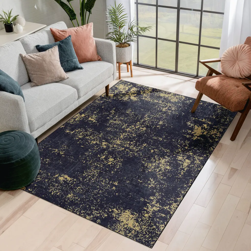 6X9 Washable Area Rug Low Pile Non Slip Non Shedding Foldable naar rug