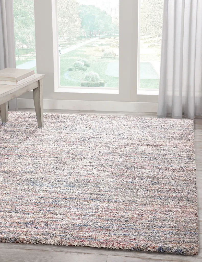 Ivory Multi Striped 8x10 Area Rug Made Olefin napa valley weavers