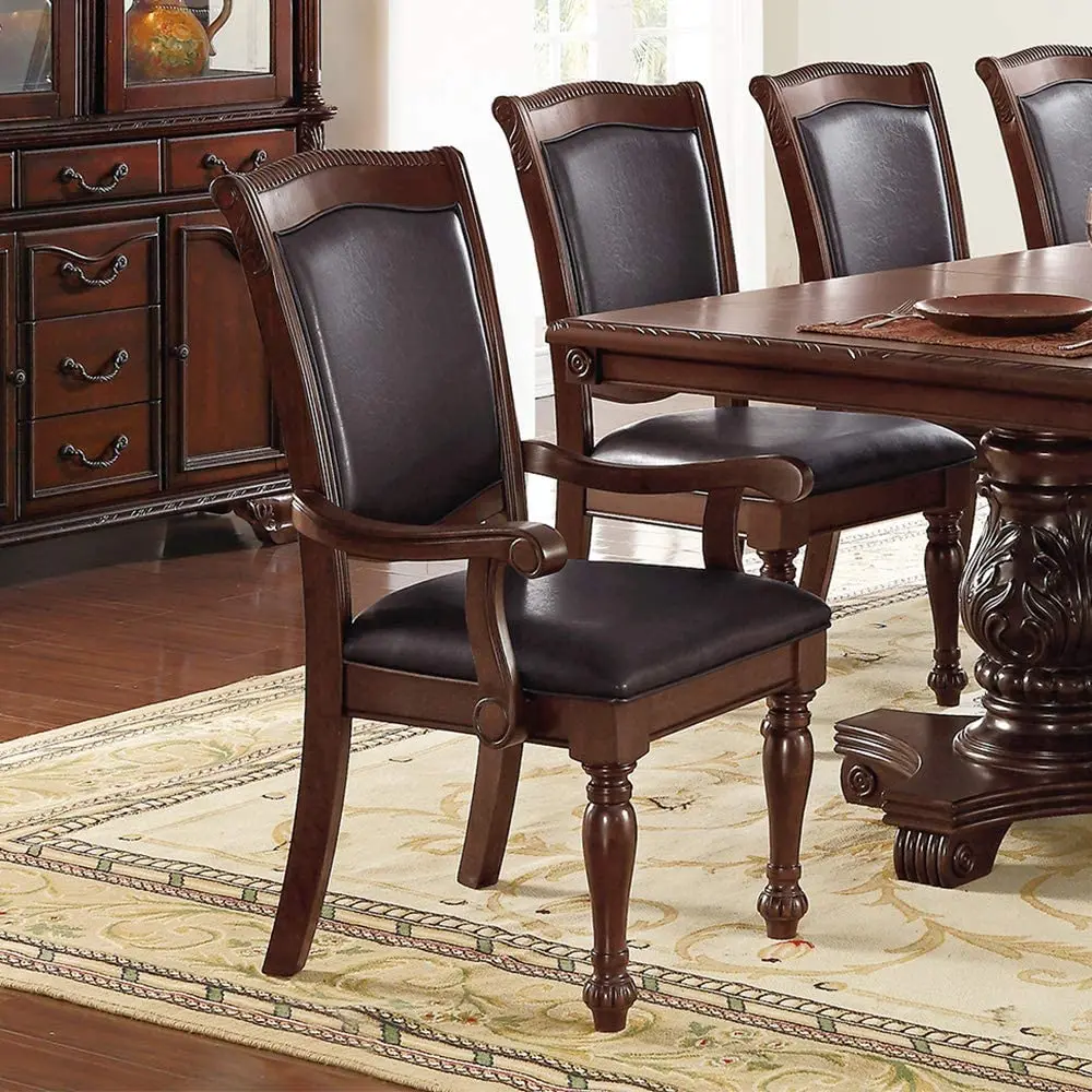 Royal Majestic Formal Set 2 Arm Chairs Brown Hue Elastomerwood Dining Chairs kanepe