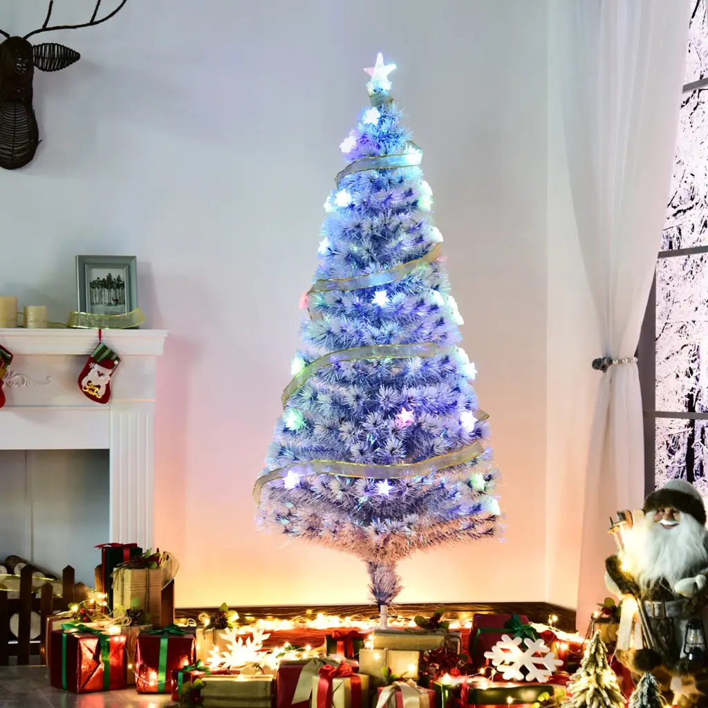 5Ft Pre Lit Douglas Fir Artificial Christmas Tree Realistic Branches aosom business