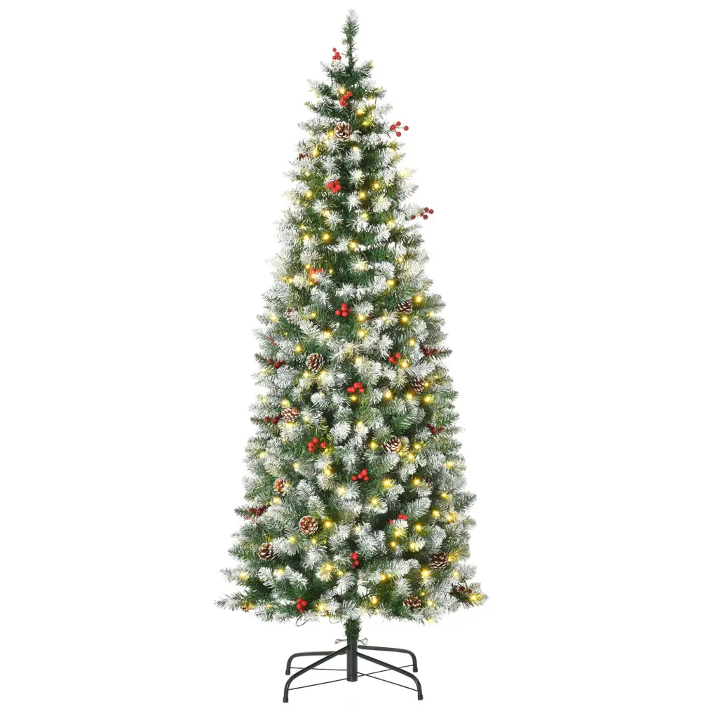 Homcom 6Ft Pre Lit Snow Dipped Artificial Christmas Tree Realistic aosom business